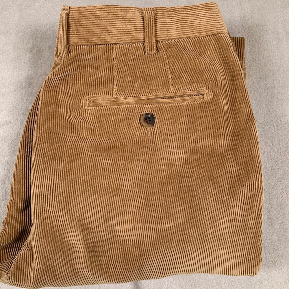 Peter Millar Corduroy Pants Mens 34 Tan Nanoluxe Straight Leg Trousers